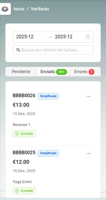 VeriFactu - Factures enviades a l'AEAT